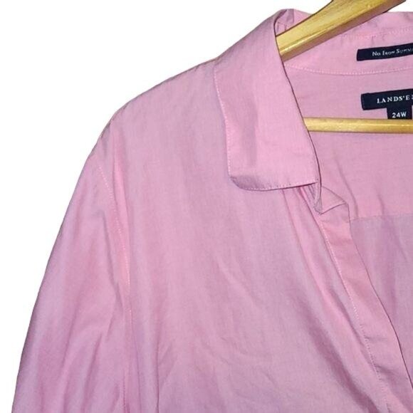 Land's End Plus Size 24W Button Down Shirt - Picture 2 of 3
